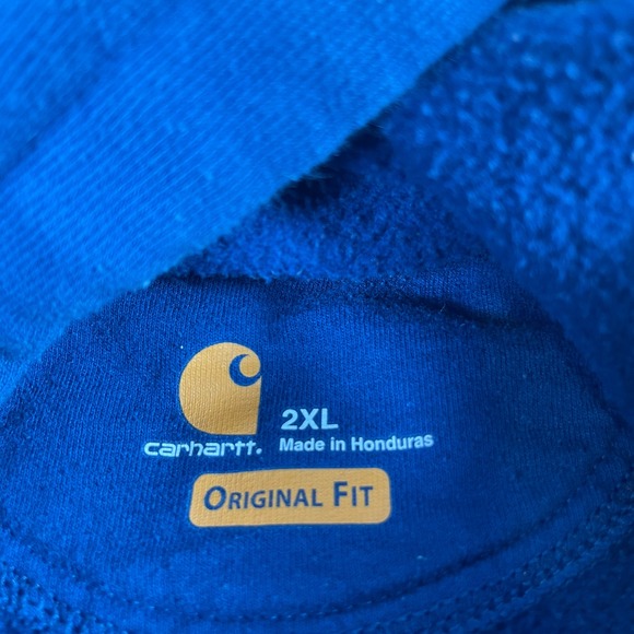 Carhartt Blue Hoodie Pullover Sweatshirt Men's 2XL Original Fit Heavyweight - Picture 3 of 9
